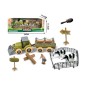 Set de constructie Ferma, tractor cu remorca, animale, indicatoare, figurina fermier Set de constructie Ferma, tractor cu remorca, animale, indicatoare, figurina fermier