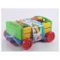 Set 24 cuburi constructii, carucior depozitare si transport, multicolor Set 24 cuburi constructii, carucior depozitare si transport, multicolor