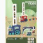 Trenulet de jucarie cu piese de domino, sunete si lumini, multicolor, 3 ani+ Trenulet de jucarie cu piese de domino, sunete si lumini, multicolor, 3 ani+