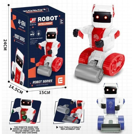 Robot inteligent de jucarie, functie mers, efecte luminoase si sonore, miscare brate si cap