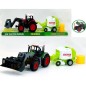 Tractor cu presa de balotat, roti cu frictiune, scara 1:16, plastic multicolor Tractor cu presa de balotat, roti cu frictiune, scara 1:16, plastic multicolor
