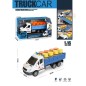 Camioneta cu butoaie, frictiune, sunete, lumini, scara 1:16 Camioneta cu butoaie, frictiune, sunete, lumini, scara 1:16