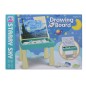 Masuta activitati multifunctionala 2 in 1, suport si 42 piese puzzle, plansa desen