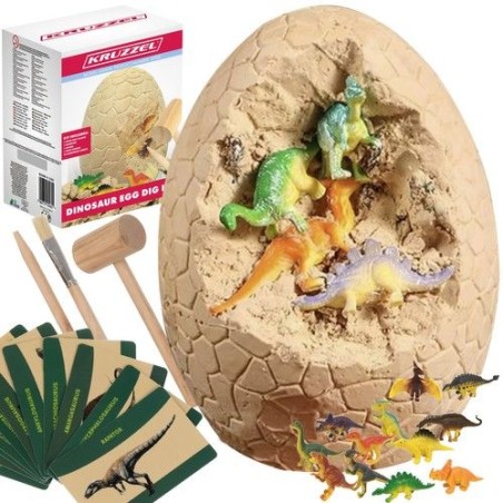 Set de explorare, Oua de dinozauri, 12 dinozauri, 2 surprize, multicolor, 3 ani+