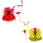 Costum Albinuta pentru fetite, fusta, aripi, cordeluta si bagheta, multicolor Costum Albinuta pentru fetite, fusta, aripi, cordeluta si bagheta, multicolor