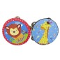 Tamburina cu clopotei pentru copii, diametru 15 cm, imprimeu animalut, multicolor Tamburina cu clopotei pentru copii, diametru 15 cm, imprimeu animalut, multicolor