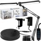 Lampa de birou dubla, 168 LED-uri, lumina 3200K-6000K, intensitate ajustabila, brat reglabil, 24W, 2200 lm