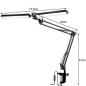 Lampa de birou dubla, 168 LED-uri, lumina 3200K-6000K, intensitate ajustabila, brat reglabil, 24W, 2200 lm