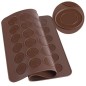 Forma din silicon pentru macaroons, 2 dimensiuni, 48 orificii, 38,5 x 28,5 x 0,3 cm, maro Forma din silicon pentru macaroons, 2 dimensiuni, 48 orificii, 38,5 x 28,5 x 0,3 cm, maro
