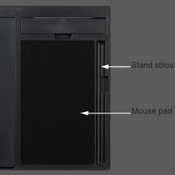 Suport ergonomic laptop, ajustabil 7 pozitii, mouse pad, stand telefon si stilou, perna moale pentru genunchi, model all in one