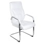 Scaun de conferinta, tapiterie piele ecologica alba, latime 59 cm, design modern Scaun de conferinta, tapiterie piele ecologica alba, latime 59 cm, design modern