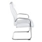 Scaun de conferinta, tapiterie piele ecologica alba, latime 59 cm, design modern Scaun de conferinta, tapiterie piele ecologica alba, latime 59 cm, design modern