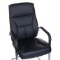 Scaun conferinta, latime totala 59 cm, piele ecologica neagra, design modern Scaun conferinta, latime totala 59 cm, piele ecologica neagra, design modern