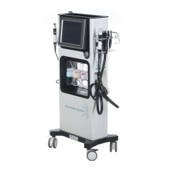 Aparat hidrodermabraziune, combina cosmetica 7 in 1, 3 recipiente de hidrodermabraziune, 9 varfuri, 350W, ultrasunete 1.1 MHz