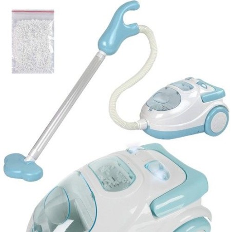 Aspirator pentru copii, bile din polistiren, sunete si lumini, baterii, albastru-alb