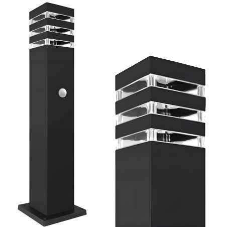 Lampa LED de exterior, inaltime 60 cm, unghi fascicul 360 grade, E27, negru