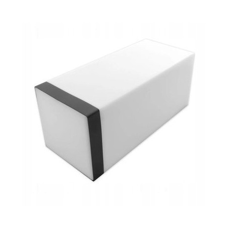 Suport lampa LED de exterior, 20x6x6cm, alb/negru