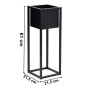 Suport pentru flori cu ghiveci, 61 x 21.5 x 21.5 cm, cadru metal, negru mat Suport pentru flori cu ghiveci, 61 x 21.5 x 21.5 cm, cadru metal, negru mat