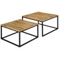 Set 2 masute de cafea in stil rustic, Velen, cadru metalic, blat laminat, maxim 75 kg, negru/stejar Set 2 masute de cafea in stil rustic, Velen, cadru metalic, blat laminat, maxim 75 kg, negru/stejar