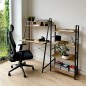 Masa de birou cu etajera, stil vintage, cadru stabil, blat laminat, inaltime 142 cm, blat 80x46x1.5 cm