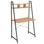 Masa de birou cu etajera, din pal si metal, inaltime 142 cm, protectie anti-alunecare, pin/negru mat Masa de birou cu etajera, din pal si metal, inaltime 142 cm, protectie anti-alunecare, pin/negru mat