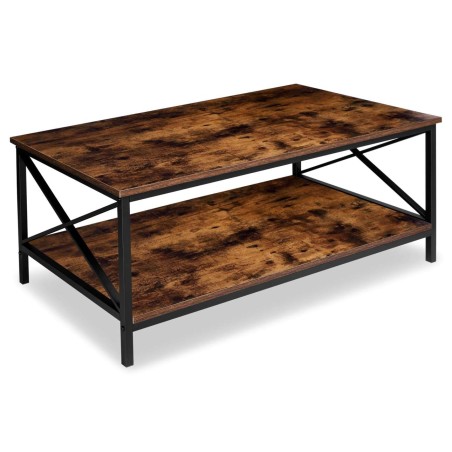 Masuta de cafea, raft inferior, stil industrial, sarcina maxima 40 kg, otel si placi laminate