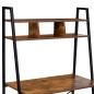Birou in stil industrial, biblioteca cu 2 rafturi, structura otel, 142 x 47 x 44 cm, blat stejar invechit Birou in stil industrial, biblioteca cu 2 rafturi, structura otel, 142 x 47 x 44 cm, blat stejar invechit