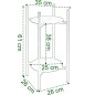 Suport de flori SAMIR RUSTIC, 2 polite, structura metalica, inaltime 61 cm