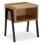 Noptiera SKIVE, design modern, maxim 25 kg, placa laminata, cadru otel negru, 51x43.5x35 cm