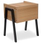 Noptiera SKIVE, design modern, maxim 25 kg, placa laminata, cadru otel negru, 51x43.5x35 cm