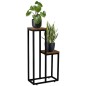 Suport de flori, 2 rafturi 67 cm si 38 cm, picioare otel negru mat, maxim 10 kg Suport de flori, 2 rafturi 67 cm si 38 cm, picioare otel negru mat, maxim 10 kg