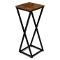 Suport de flori metalic, stil industrial, inaltime 62 cm, placa 24x24 cm