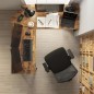 Birou industrial, forma de L, cadru otel, blat laminat, 75x130x48 cm, negru, stejar rustic Birou industrial, forma de L, cadru otel, blat laminat, 75x130x48 cm, negru, stejar rustic