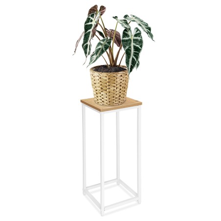 Suport pentru flori, model ARBEN CRAFT, raft laminat, inaltime 63 cm, stejar/alb