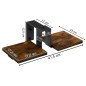 Suport de perete pentru flori, 2 polite, stejar laminat, 16.5 x 41.5 x 19 cm, cadru otel