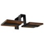 Suport de perete pentru flori, 2 polite, stejar laminat, 16.5 x 41.5 x 19 cm, cadru otel