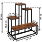Suport de flori rustic, diferite rafturi pentru ghivece, latime 51 cm, constructie otel Suport de flori rustic, diferite rafturi pentru ghivece, latime 51 cm, constructie otel