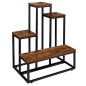Suport de flori rustic, diferite rafturi pentru ghivece, latime 51 cm, constructie otel Suport de flori rustic, diferite rafturi pentru ghivece, latime 51 cm, constructie otel