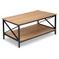 Masuta de cafea HERNING MODERN, raft inferior, blaturi din stejar, 100x44x55 cm, cadru otel Masuta de cafea HERNING MODERN, raft inferior, blaturi din stejar, 100x44x55 cm, cadru otel