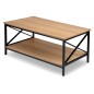 Masuta de cafea HERNING MODERN, raft inferior, blaturi din stejar, 100x44x55 cm, cadru otel Masuta de cafea HERNING MODERN, raft inferior, blaturi din stejar, 100x44x55 cm, cadru otel