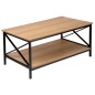 Masuta de cafea HERNING MODERN, raft inferior, blaturi din stejar, 100x44x55 cm, cadru otel Masuta de cafea HERNING MODERN, raft inferior, blaturi din stejar, 100x44x55 cm, cadru otel