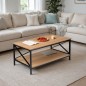 Masuta de cafea HERNING MODERN, raft inferior, blaturi din stejar, 100x44x55 cm, cadru otel Masuta de cafea HERNING MODERN, raft inferior, blaturi din stejar, 100x44x55 cm, cadru otel