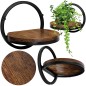 Suport suspendat pentru flori, Ebro Rustic, sustine maxim 5 kg, raft 26 cm, placa laminata, cadru otel