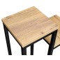 Suport de flori pentru podea, 3 polite din MDF, constructie otel, placa 1.5 cm, inaltime 57 cm, negru/natur