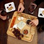 Platou servire aperitive, set 4 tacamuri inox, bambus, 33x33x4 cm Platou servire aperitive, set 4 tacamuri inox, bambus, 33x33x4 cm
