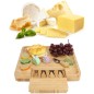 Platou servire aperitive, set 4 tacamuri inox, bambus, 33x33x4 cm Platou servire aperitive, set 4 tacamuri inox, bambus, 33x33x4 cm