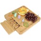 Platou servire aperitive, set 4 tacamuri inox, bambus, 33x33x4 cm Platou servire aperitive, set 4 tacamuri inox, bambus, 33x33x4 cm
