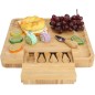 Platou servire aperitive, set 4 tacamuri inox, bambus, 33x33x4 cm Platou servire aperitive, set 4 tacamuri inox, bambus, 33x33x4 cm