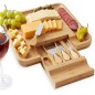 Platou servire aperitive, set 4 tacamuri inox, bambus, 33x33x4 cm Platou servire aperitive, set 4 tacamuri inox, bambus, 33x33x4 cm