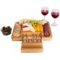 Platou servire aperitive, set 4 tacamuri inox, bambus, 33x33x4 cm Platou servire aperitive, set 4 tacamuri inox, bambus, 33x33x4 cm